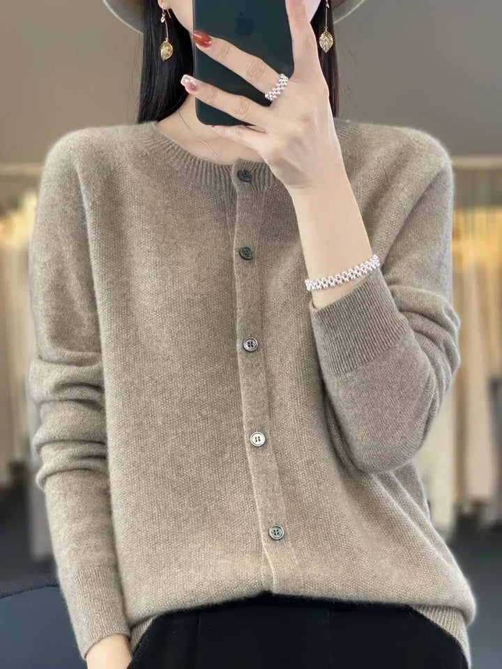 Dames Zachte Lange Mouwen Knopen Trui Cardigan