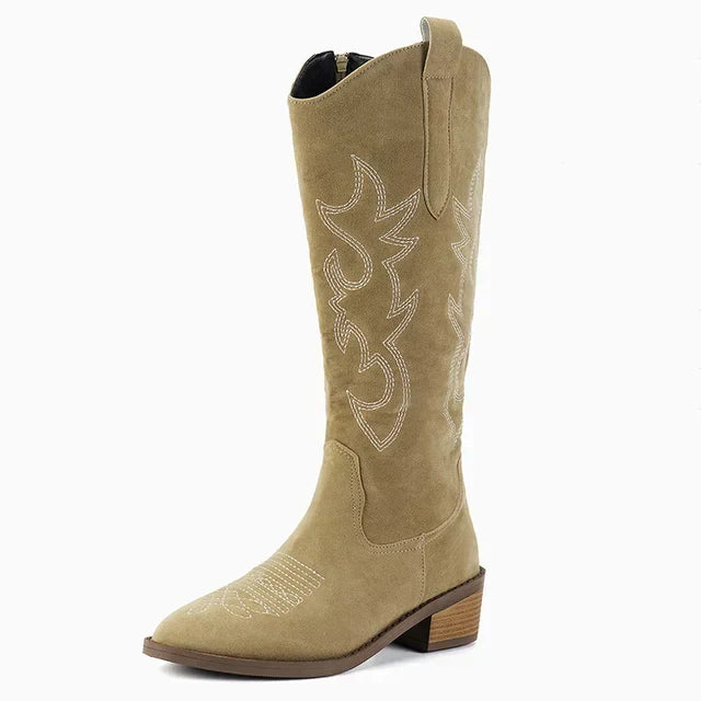 Bestikte Western Cowboylaarzen met Lage Hak voor Dames
