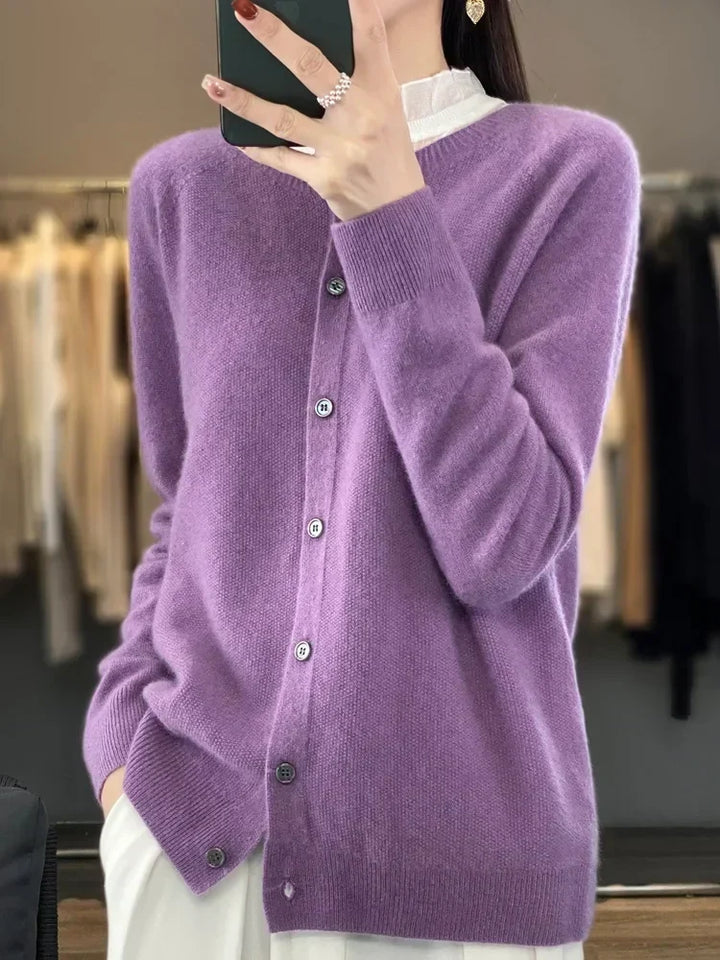 Dames Zachte Lange Mouwen Knopen Trui Cardigan