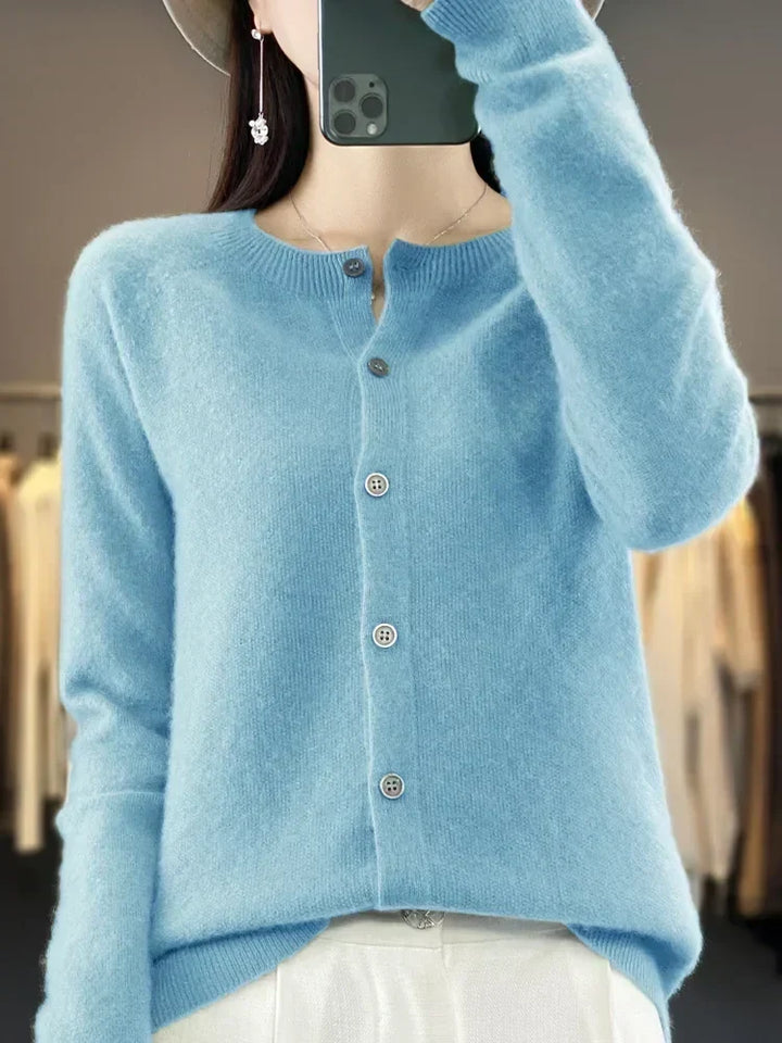 Dames Zachte Lange Mouwen Knopen Trui Cardigan