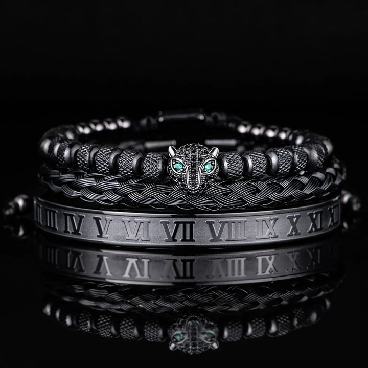 Roman Panther Drie-laags Armband Set
