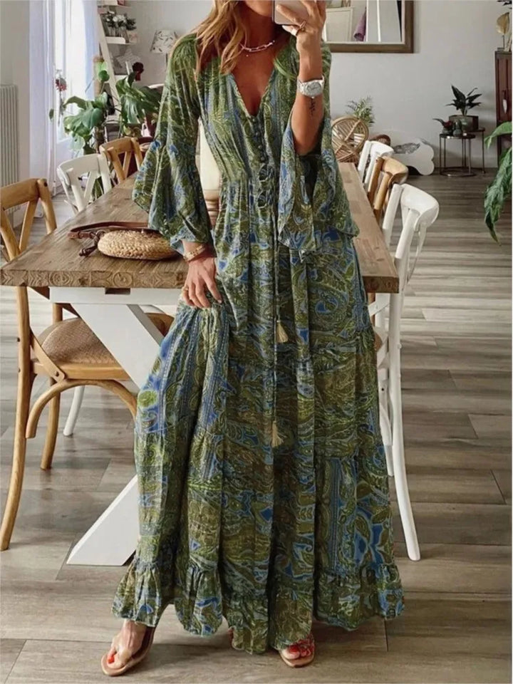 Juultje - Bohomian maxi jurk met print