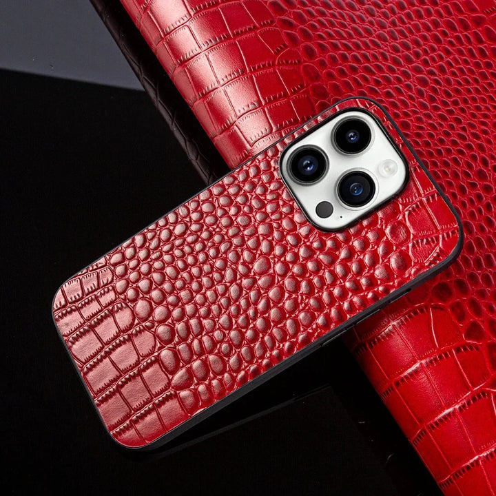 Echte Croc Leren iPhone Hoes