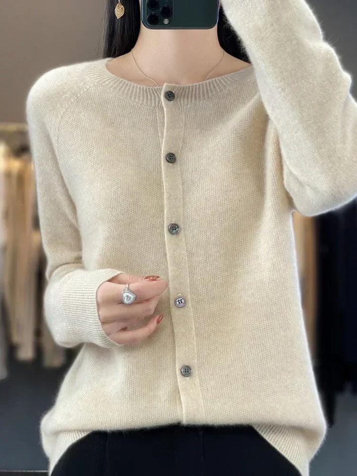 Dames Zachte Lange Mouwen Knopen Trui Cardigan