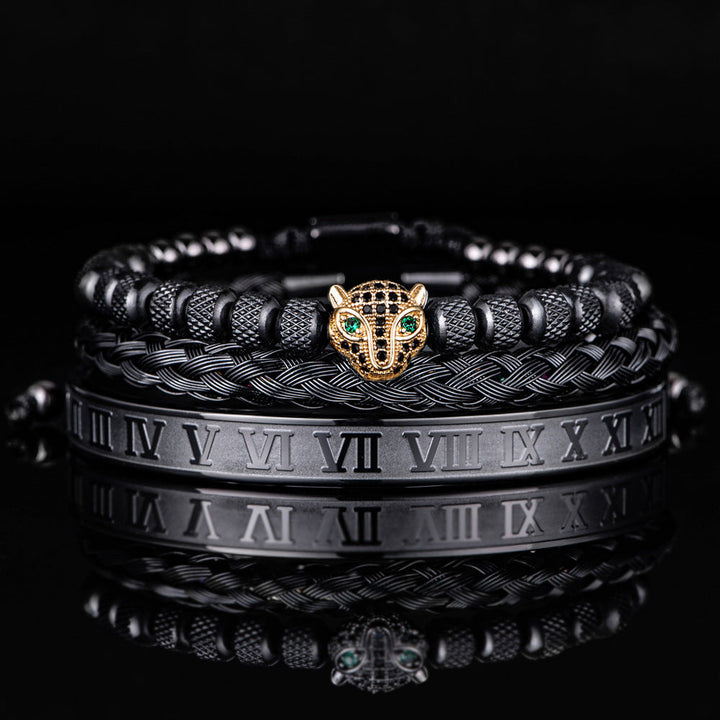 Roman Panther Drie-laags Armband Set