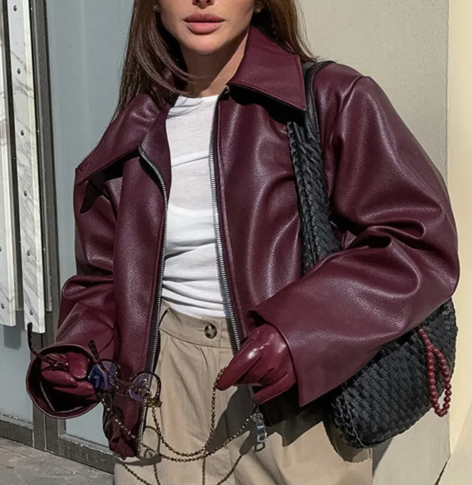 Trendy Kort Leather Look Jack voor Dames