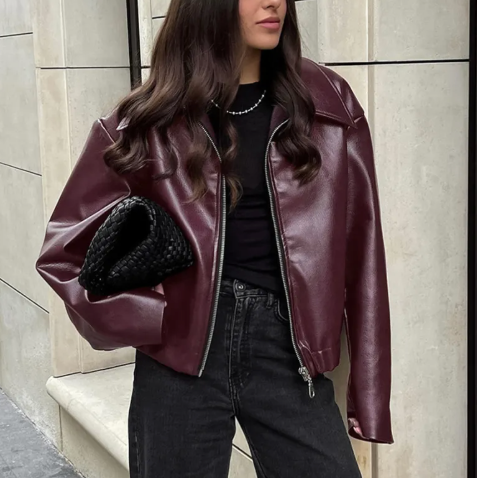 Trendy Kort Leather Look Jack voor Dames