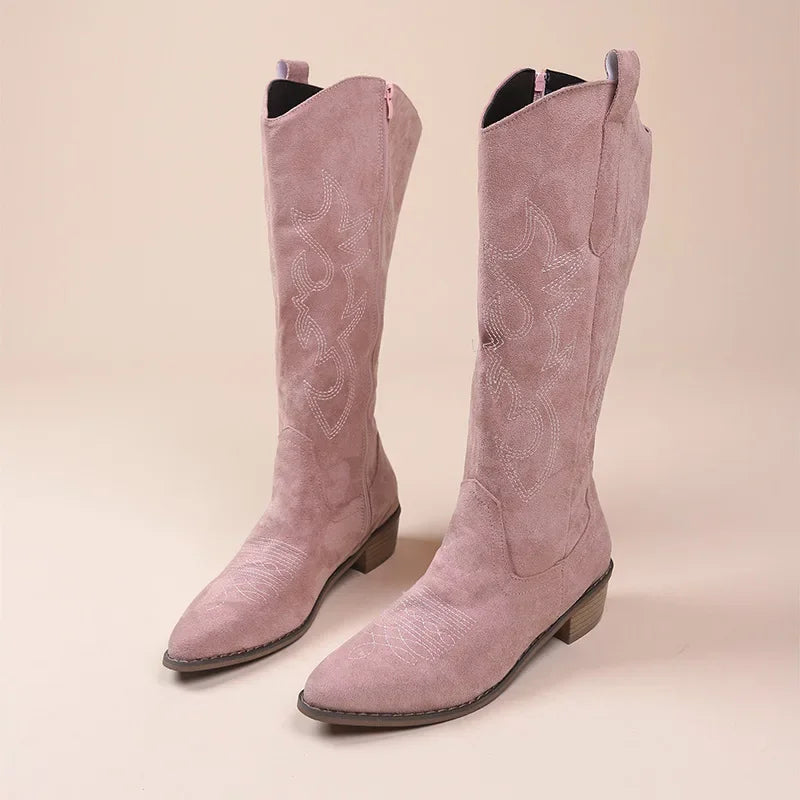 Bestikte Western Cowboylaarzen met Lage Hak voor Dames