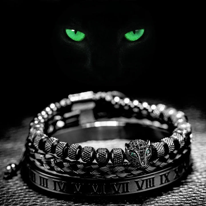 Roman Panther Drie-laags Armband Set