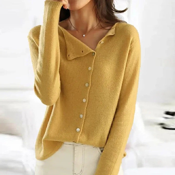 Dames Zachte Brei Knopen V-Hals Cardigan