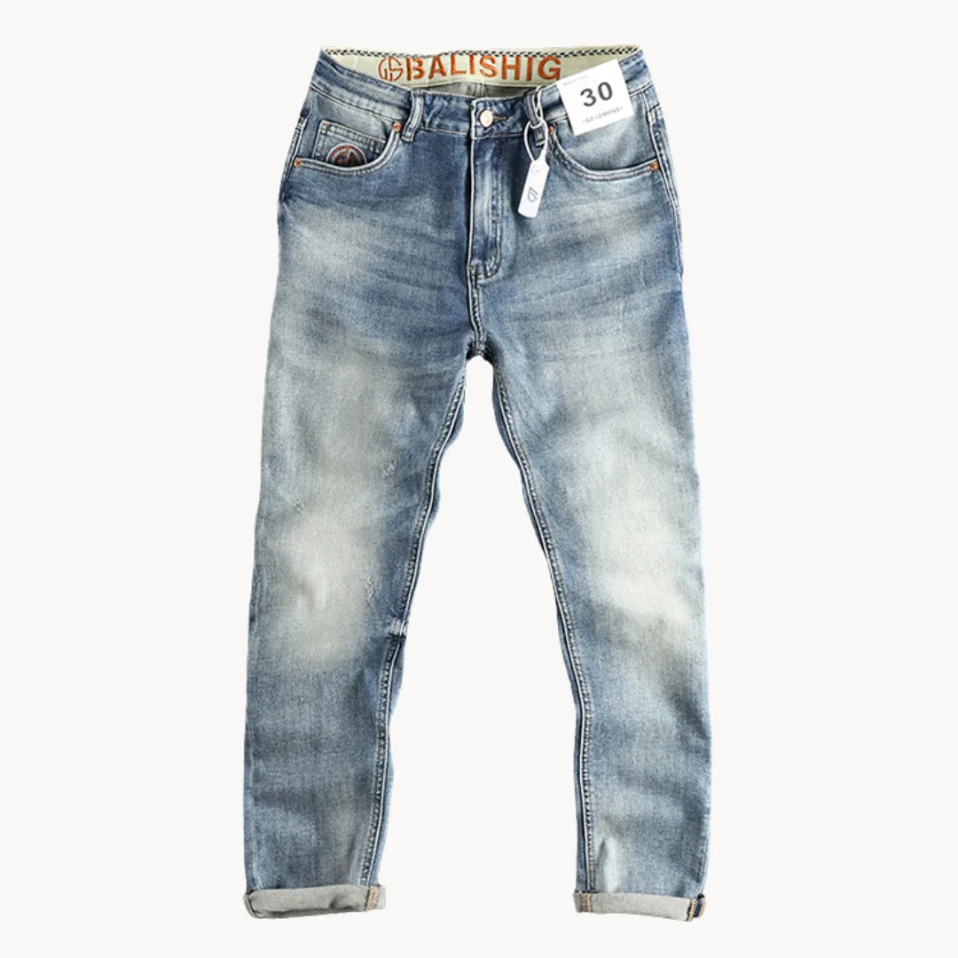 Hugo | Slim fit jeans met lichtblauwe gewassen denim