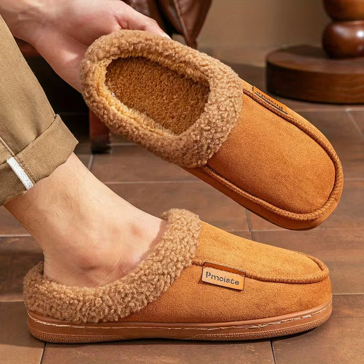 Slip-on pantoffels met pluche rand voor comfort
