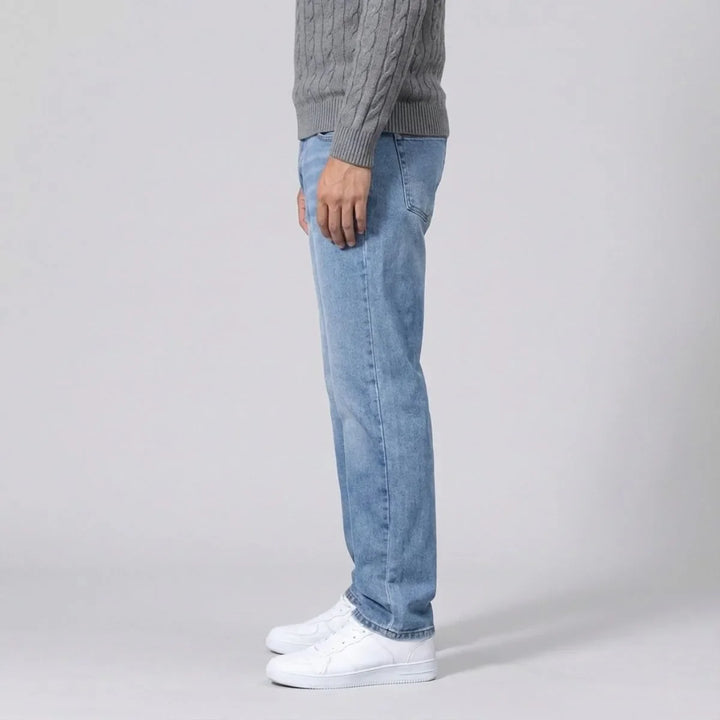 Straight jeans met lichte wassing en regular fit