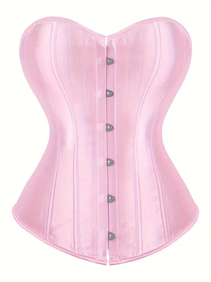 Strapless corset met vetersluiting en knoopsluiting