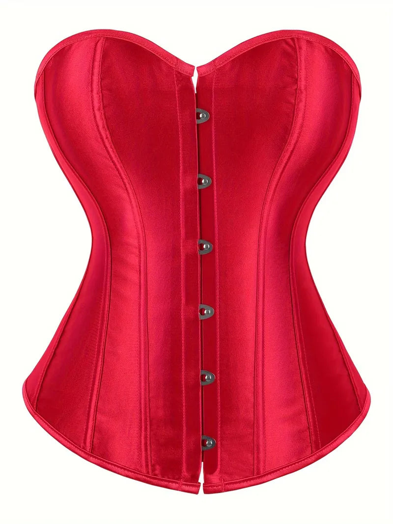 Strapless corset met vetersluiting en knoopsluiting