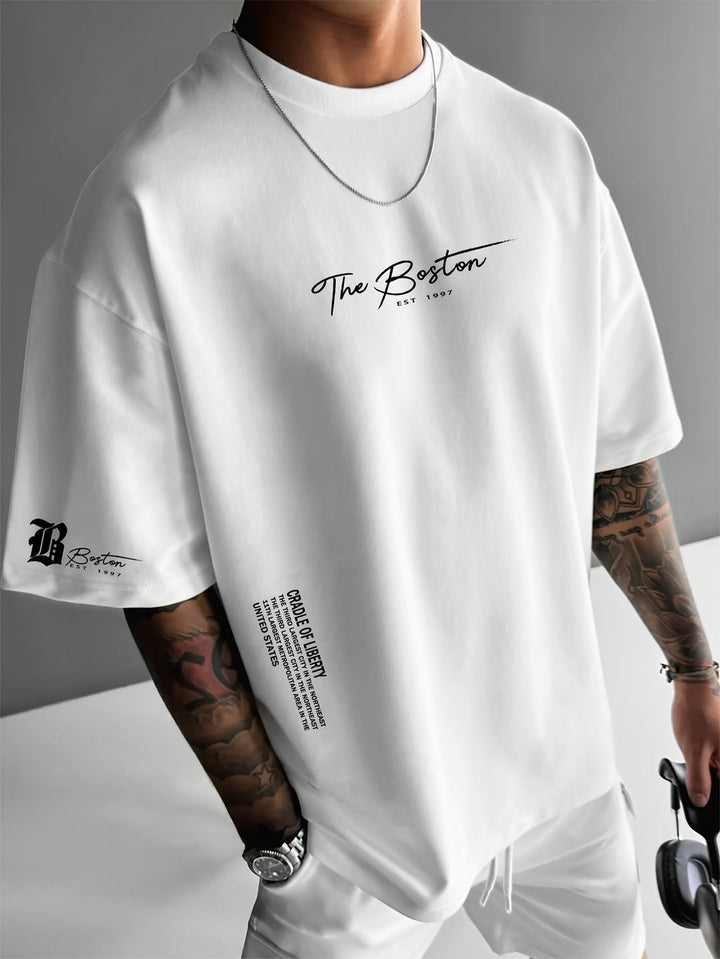 T-shirt Heren | Slogan Print & Comfortabele Loose Fit