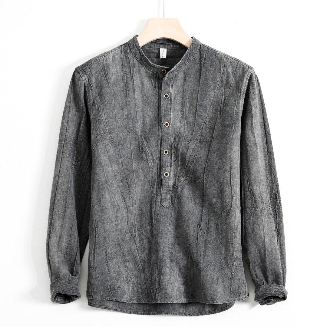 Henry Brook Lange Mouwen Linnen Shirt