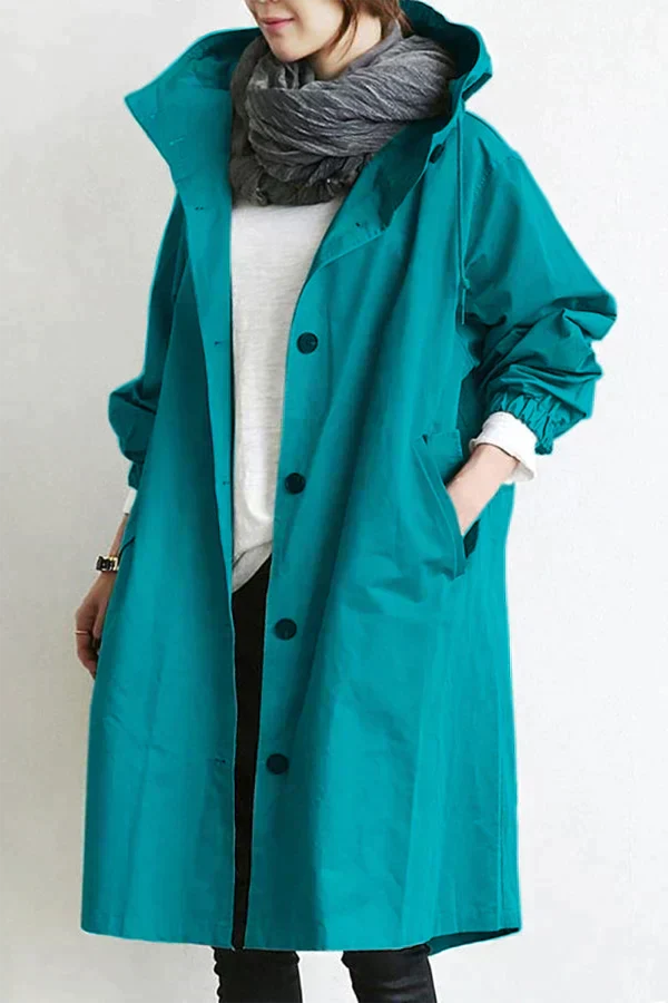 Nicky - Lange trenchcoat met capuchon