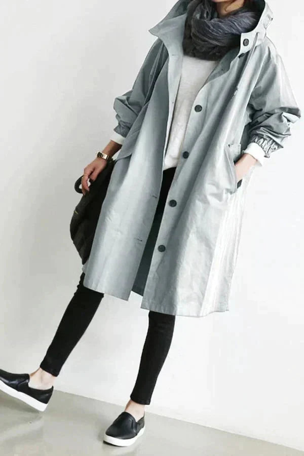 Nicky - Lange trenchcoat met capuchon
