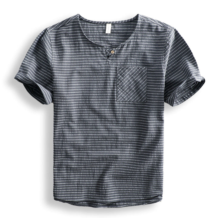 Van Belmont Gestreepte Katoenen T-shirt