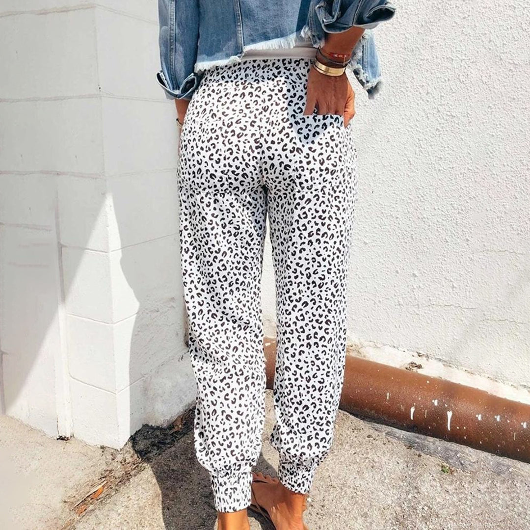 Luchtige Jogger Broek Met Luipaardprint En Zakken