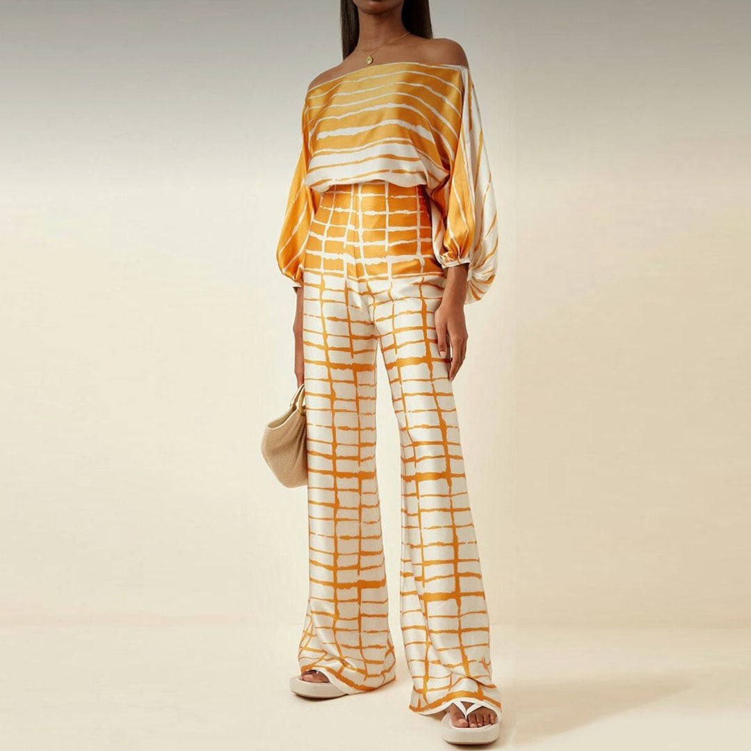 Elegante Off Shoulder Party Jumpsuit met Wijde Pijpen voor Dames