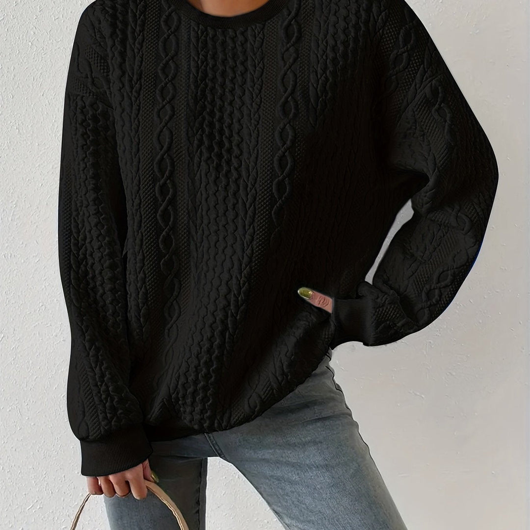 Joyce | Getextureerde Kabelgebreide Sweatshirt