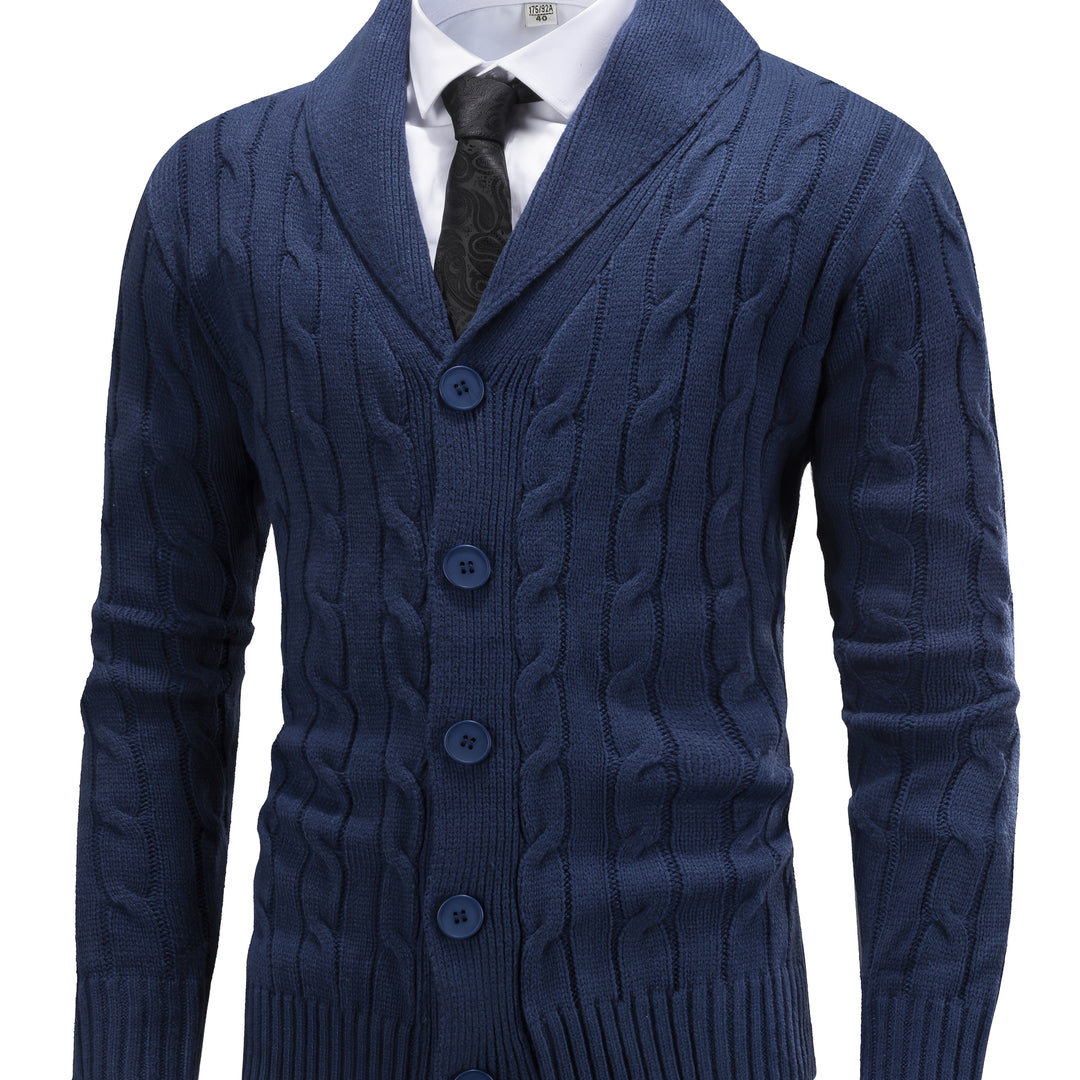 Walter | Schouderkraag Kabelgebreide Cardigan
