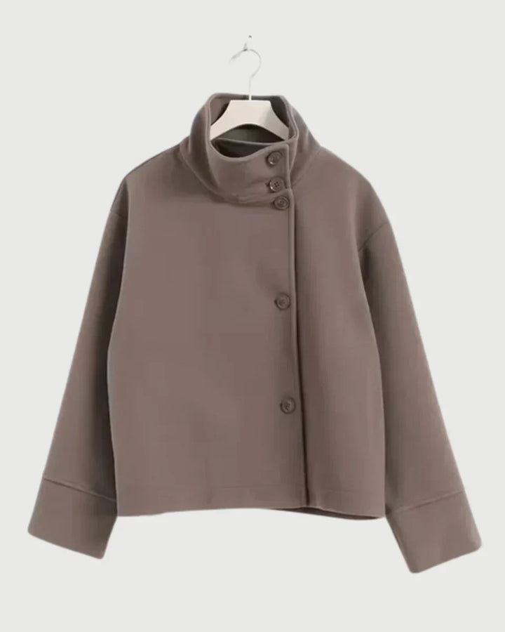 Tuğba | Cropped High-Neck Poised Coat