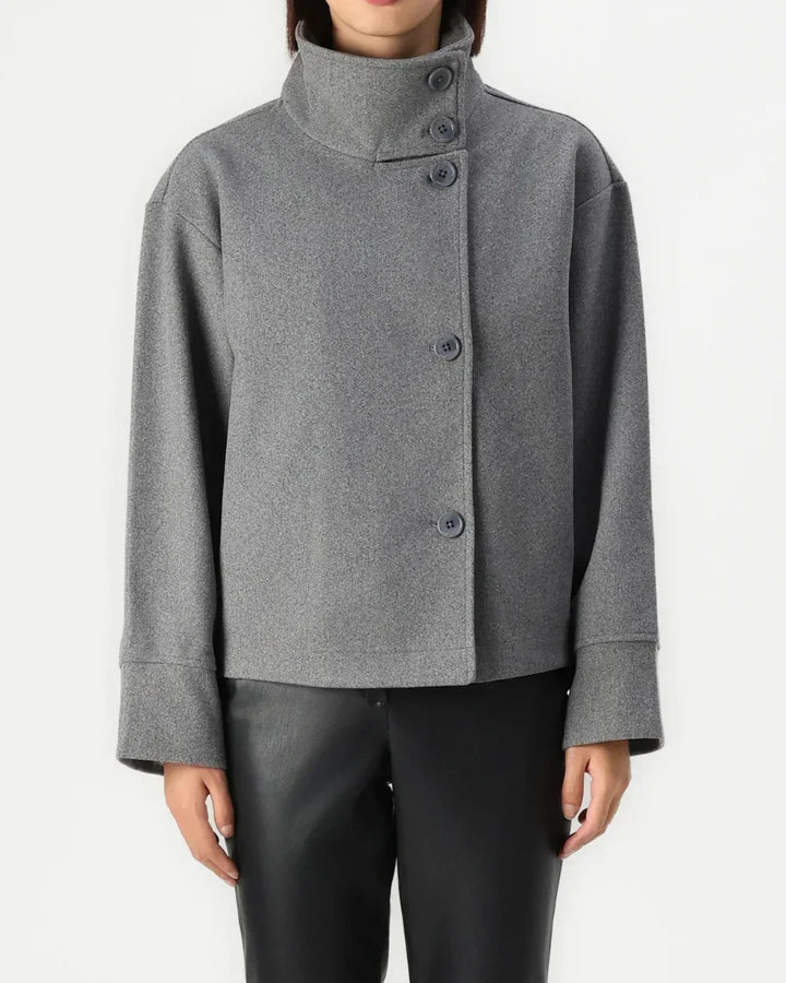 Tuğba | Cropped High-Neck Poised Coat