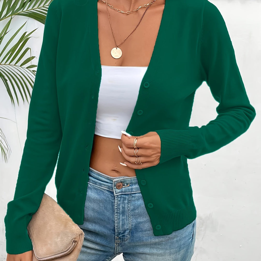 Annabel | V-Hals Geribbelde Chique Cardigan