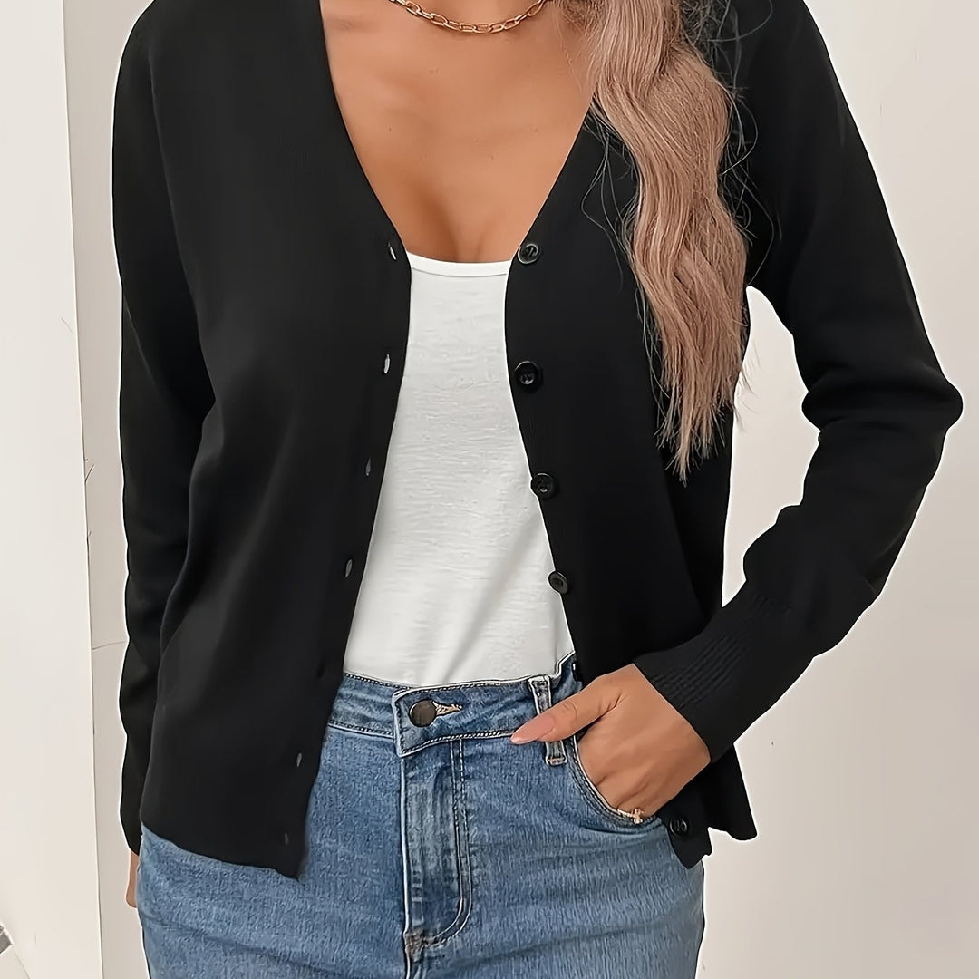 Annabel | V-Hals Geribbelde Chique Cardigan