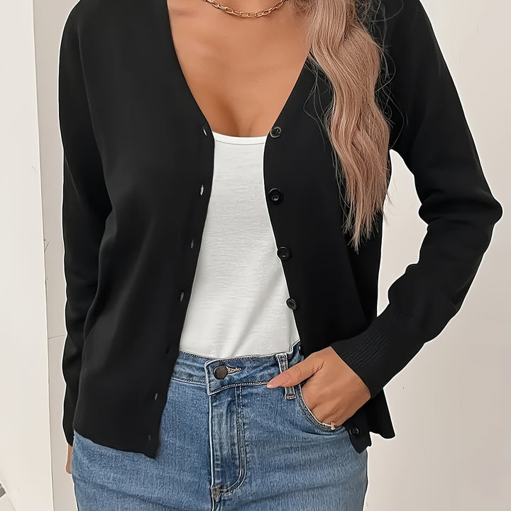 Annabel | V-Hals Geribbelde Chique Cardigan