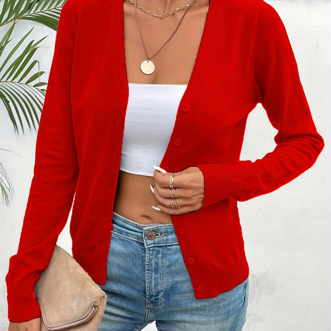 Annabel | V-Hals Geribbelde Chique Cardigan