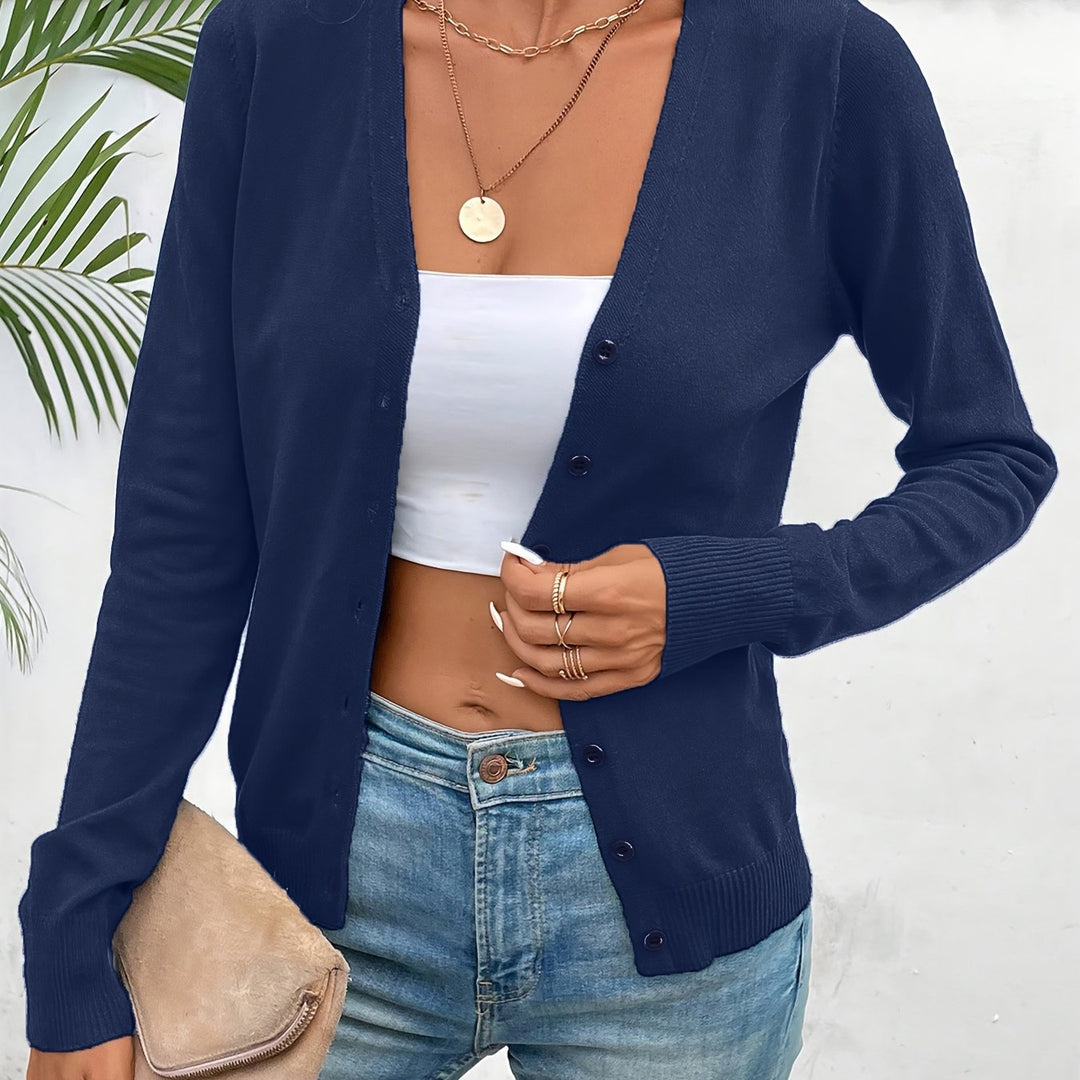 Annabel | V-Hals Geribbelde Chique Cardigan