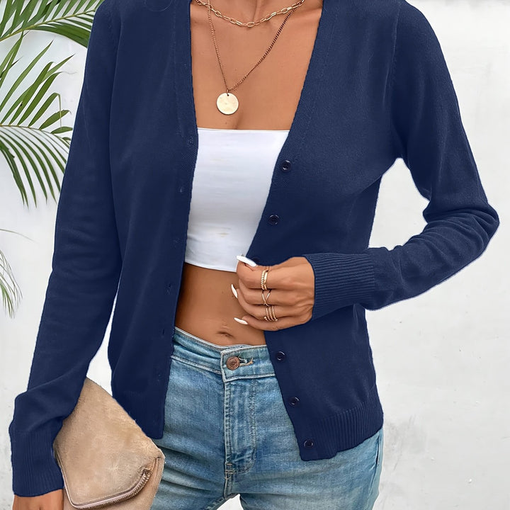 Annabel | V-Hals Geribbelde Chique Cardigan