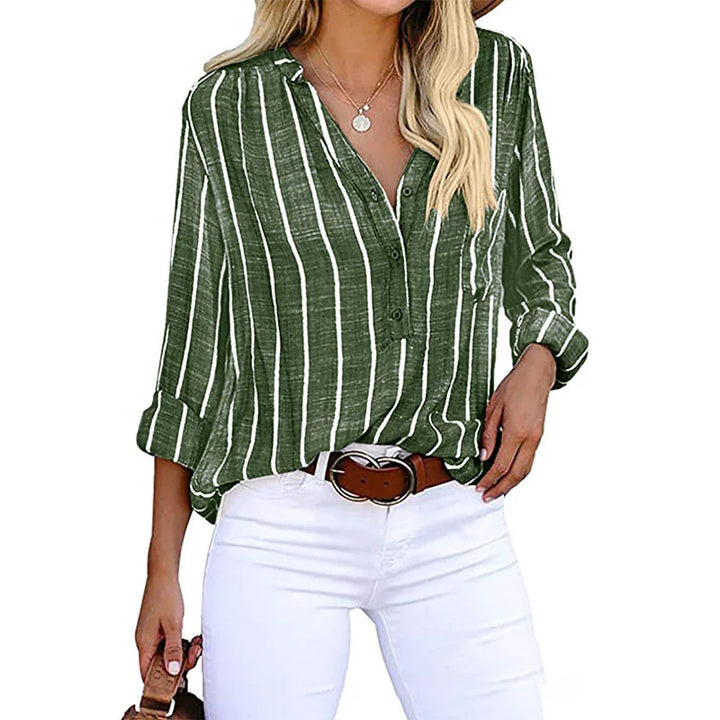 Annie | Elegante gestreepte blouse met knopen