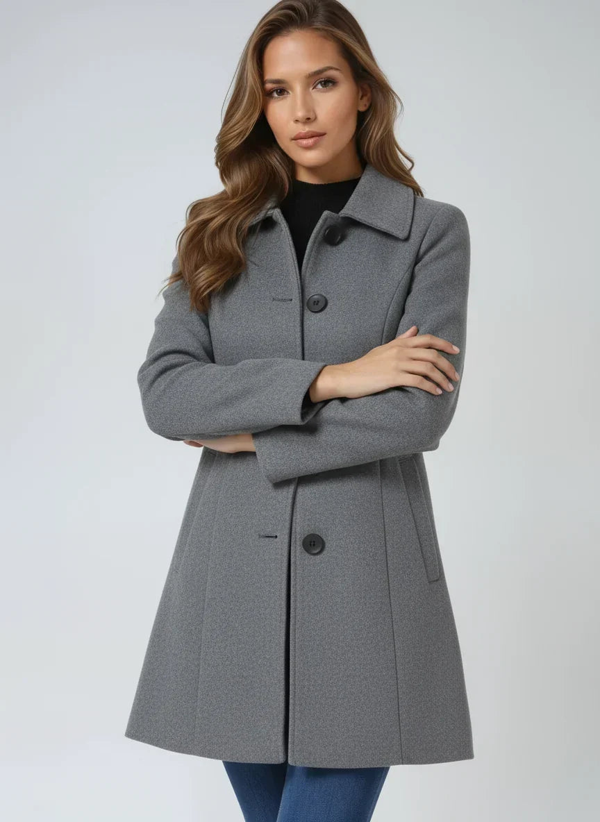 Aud | Notch-Lapel Fit-and-Flare Duurzame Trenchcoat