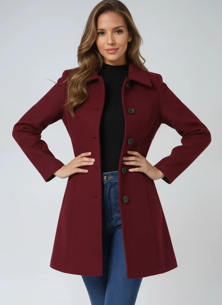 Aud | Notch-Lapel Fit-and-Flare Duurzame Trenchcoat