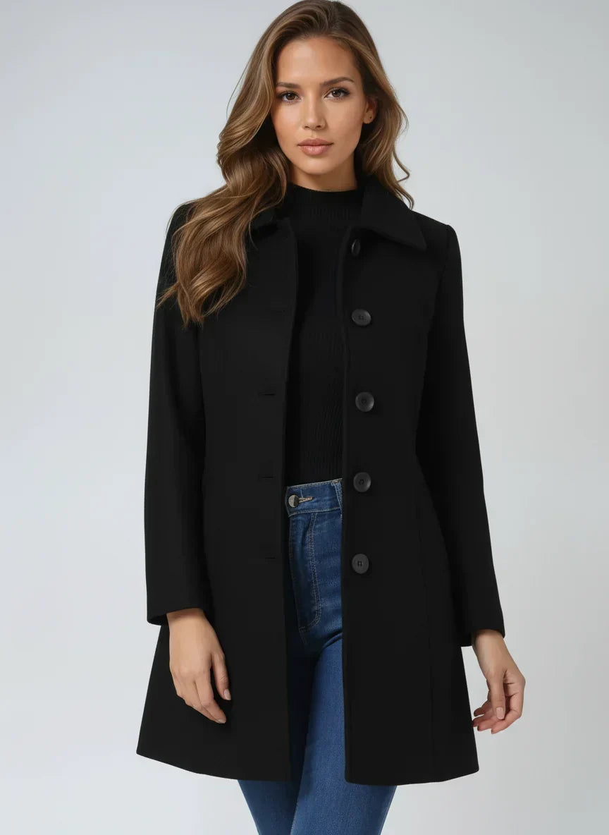 Aud | Notch-Lapel Fit-and-Flare Duurzame Trenchcoat