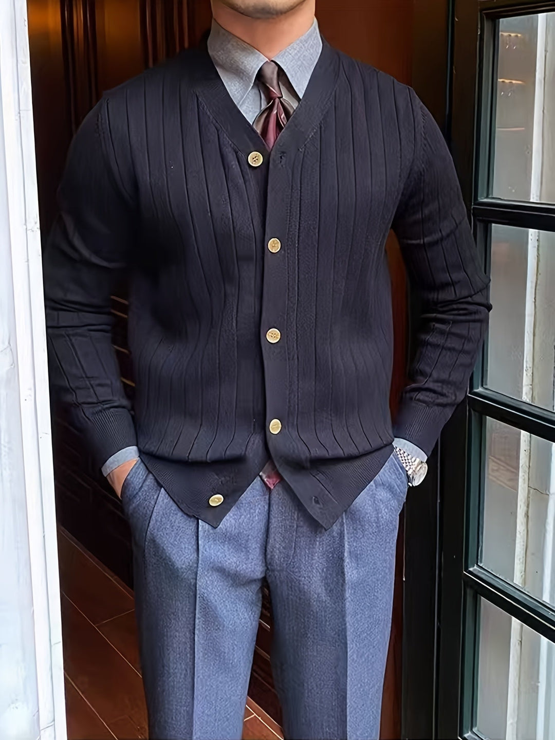 Oliver | Klassieke Knop-Up Cardigan