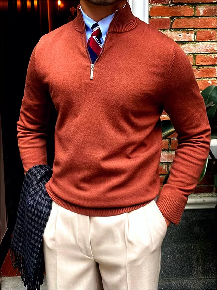 Trui met kraag en half-zip