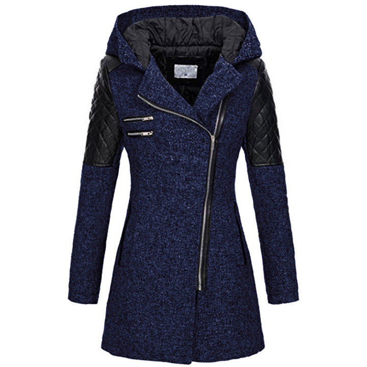 Zoë - Stijlvolle Schuin-Zip Winterjas