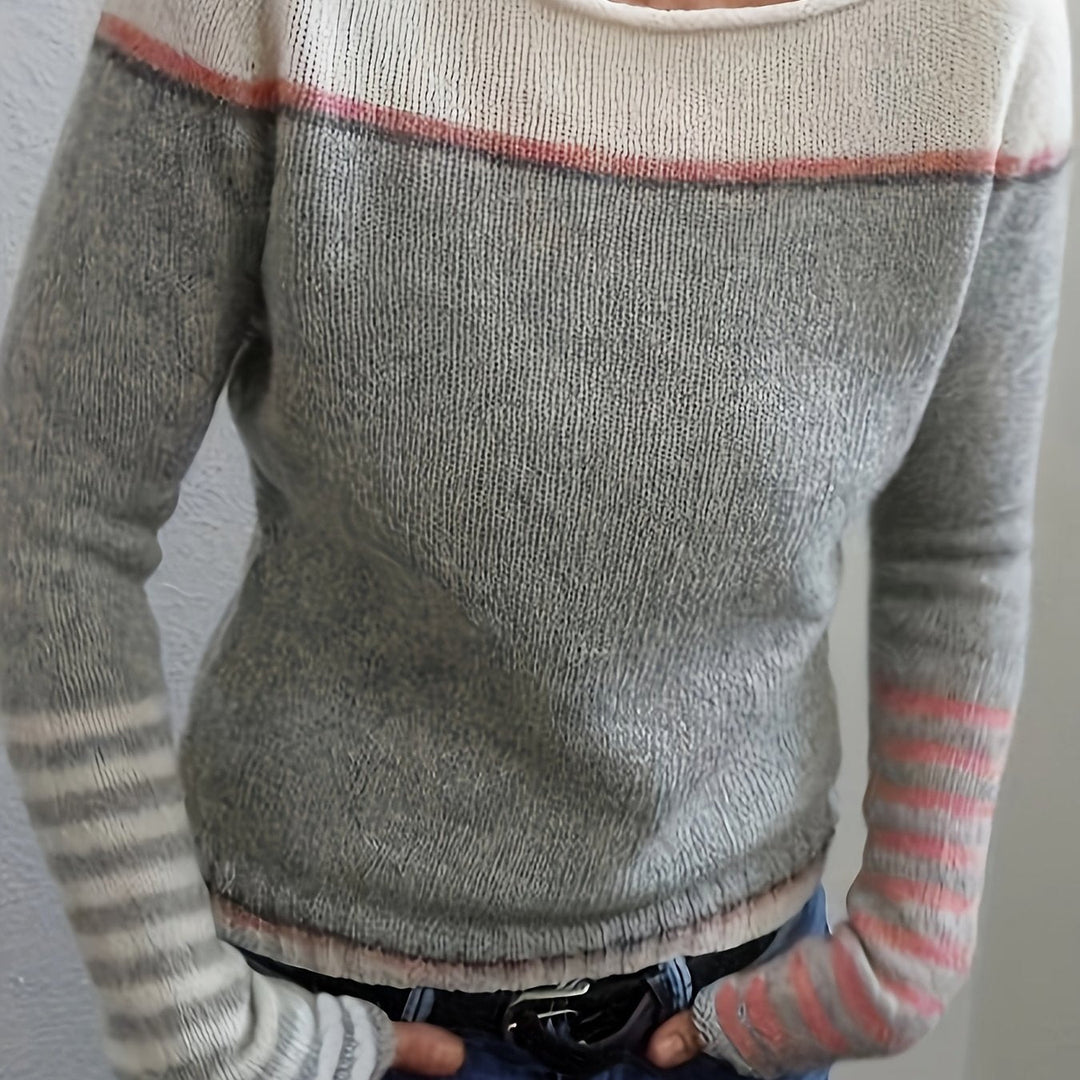 Francesca | Kleur-Block Bootneck Trui