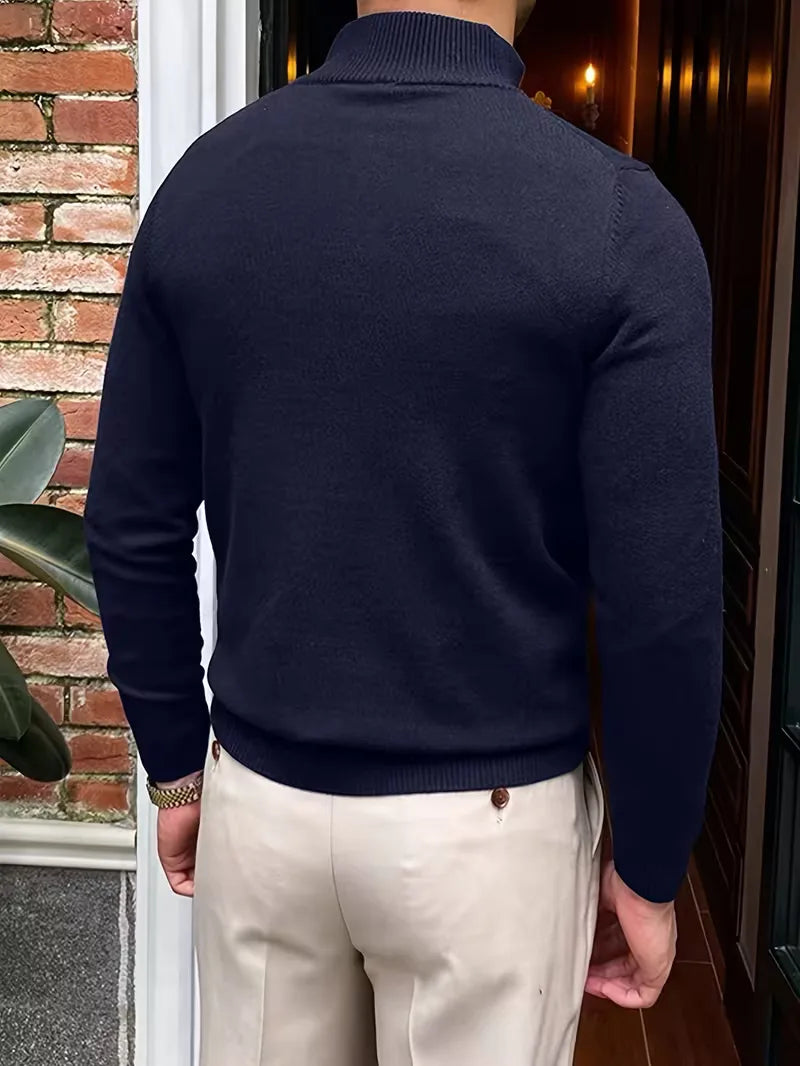 Trui met kraag en half-zip