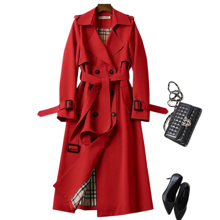 Christai | Dames Lange Trenchcoat | Geknoopte Jas