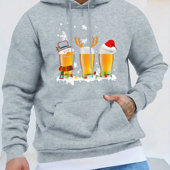Beer | Casual & sportieve herensweater met kerstbiermok print