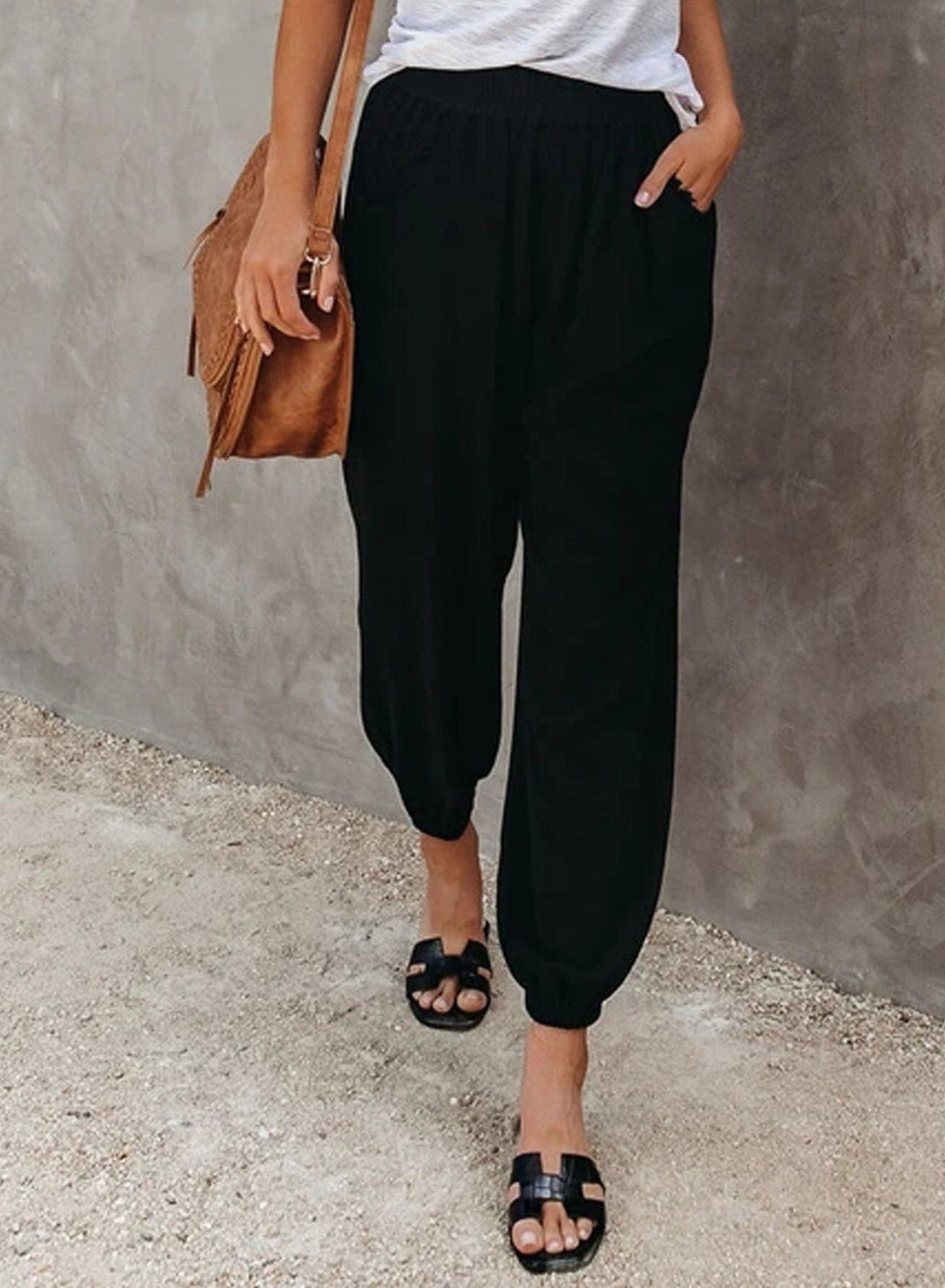 Luchtige Jogger Broek Met Elastische Taille En Zakken