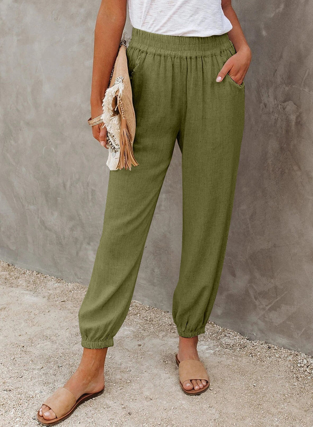 Luchtige Jogger Broek Met Elastische Taille En Zakken