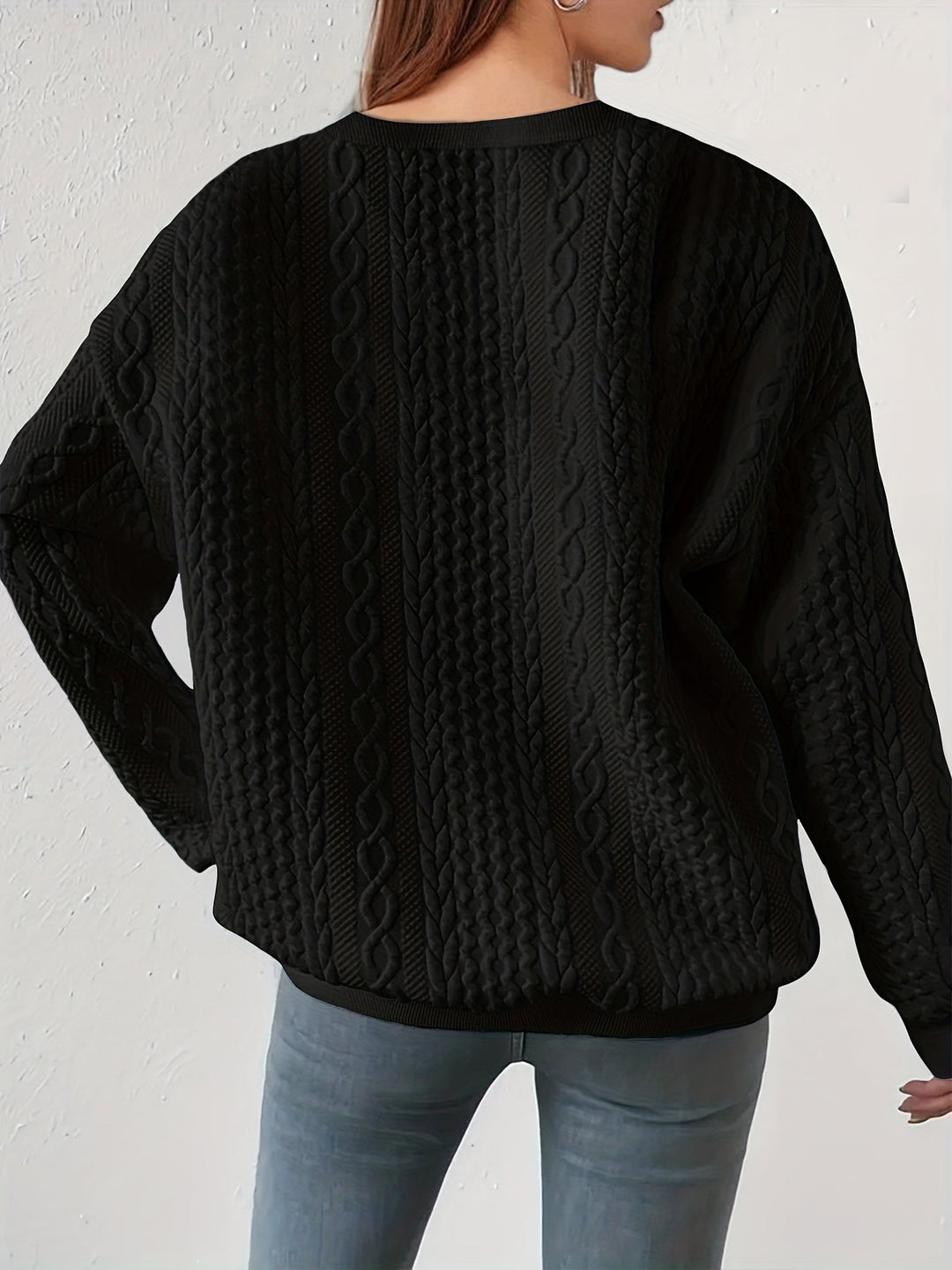 Joyce | Getextureerde Kabelgebreide Sweatshirt